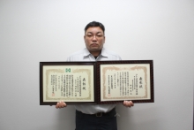 磐城国道事務所長より令和３年優良工事施工会社事務所長表彰を受けました。